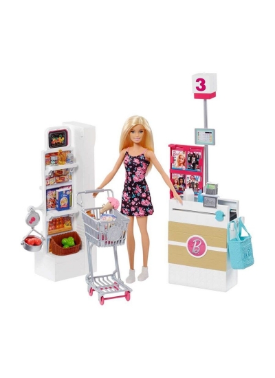 Barbie Süpermarkette Oyun Seti