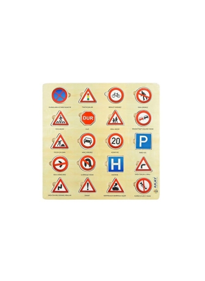 Ahşap Puzzle Trafik Işıkları