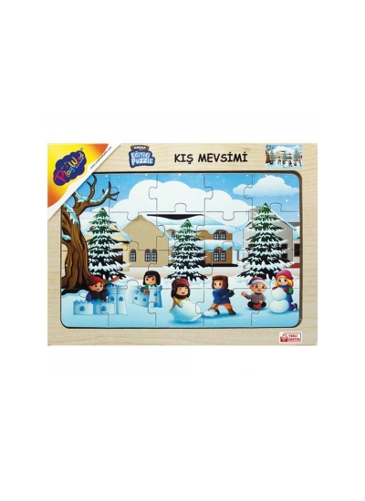 Ahşap Eğitici Puzzle Kış Mevsimi